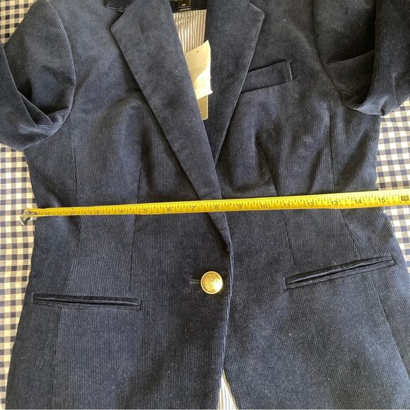 Corduroy Blazer J.Crew Campbell Blue Size 0 Petite NWT - Picture 9 of 11
